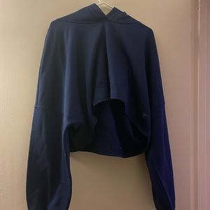 Women’s navy blue crop top hoodie
